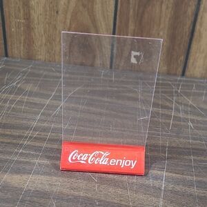 Coca Cola Red Acrylic Picture Menu Display Stand with 'Enjoy' Logo 4" X 6"